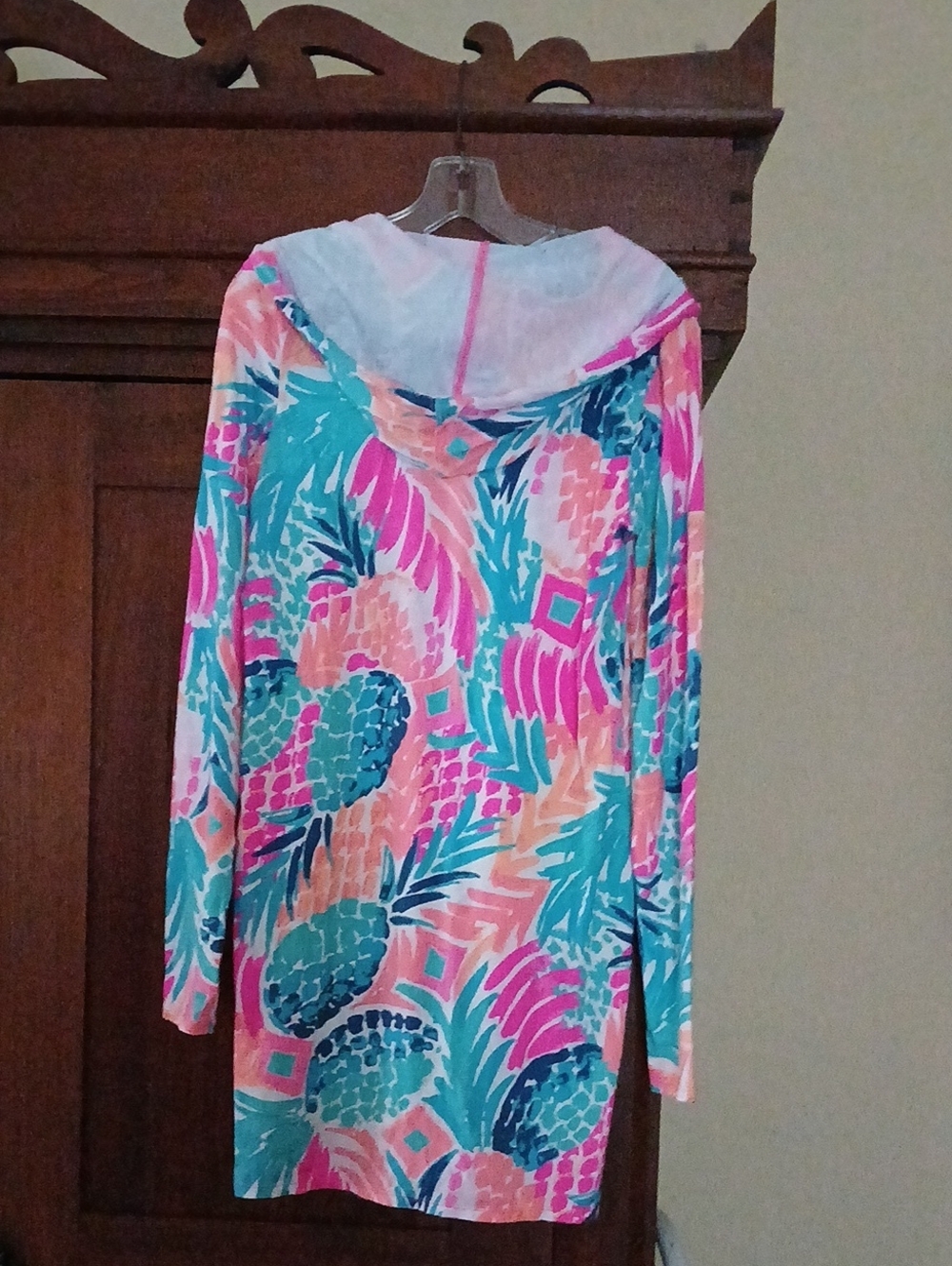 Lilly Pulitzer Goombay Smashed Pink Teal Orange Pineapple Print Swim Coverup. - Picture 3 of 3